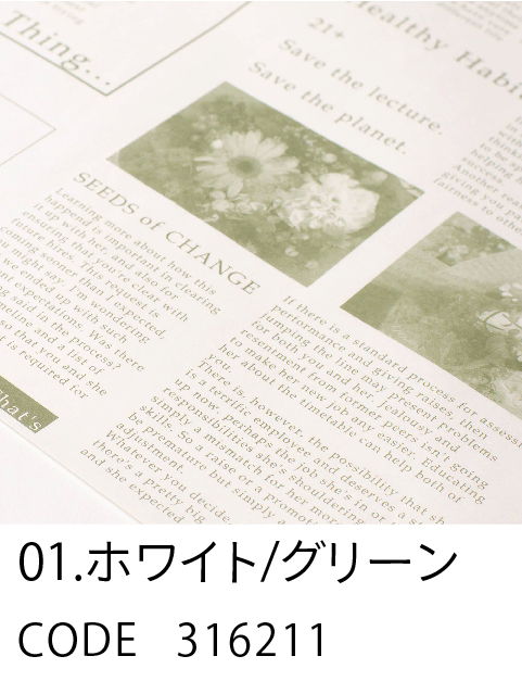 1. ホワイト／グリーン